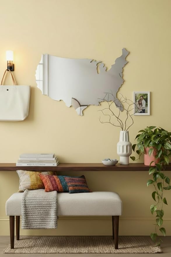 4th of July Patriotic USA Map Mirror – 27.5"x18.7" Frameless Asymmetrical - Image 3