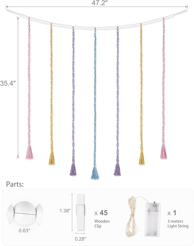 Mkono Macrame Hanging Photo Display Wall Decor - Image 6