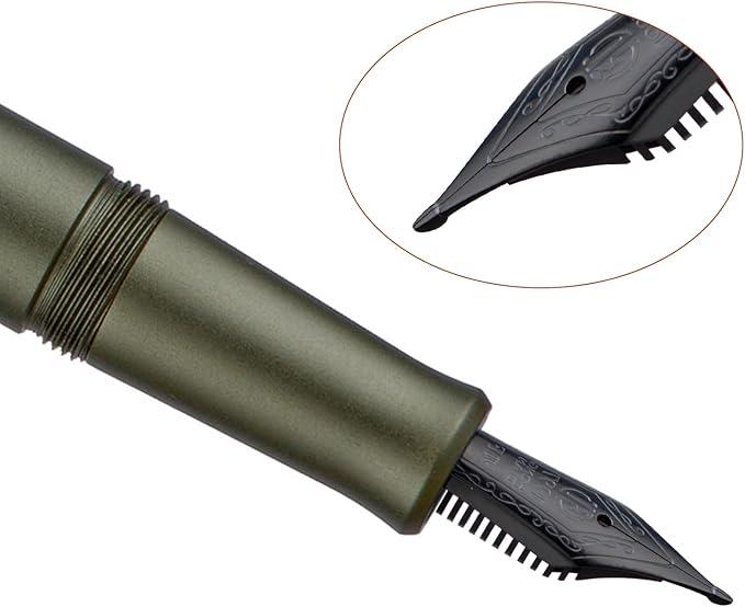 Hongdian M2 Black Forest Mini Fountain Pen, Long Blade Nib & Sleek Shape - Image 3