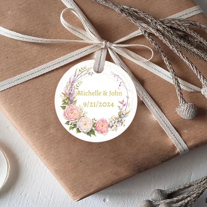 Custom Gift Tag, Personalized Favor Label, Kraft Wrapping Decoration, Wedding - Image 2