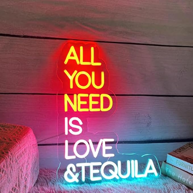 All You Need Is Love & Tequila Neon Sign, Custom Bar Neon Light Home Bar - Image 4