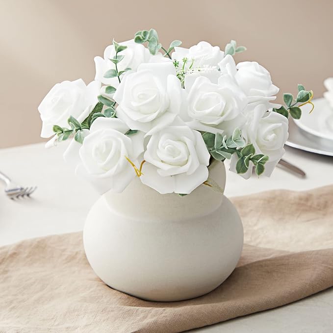 Juvale White Flowers Artificial Roses - Image 4