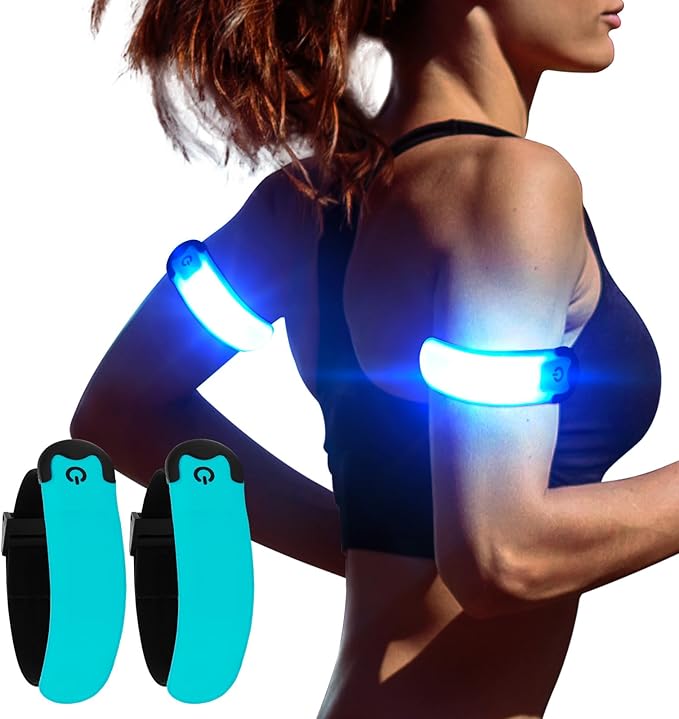 LED Armband Running USB Rechargeable, High Visibility Wristband by KOSKILL
