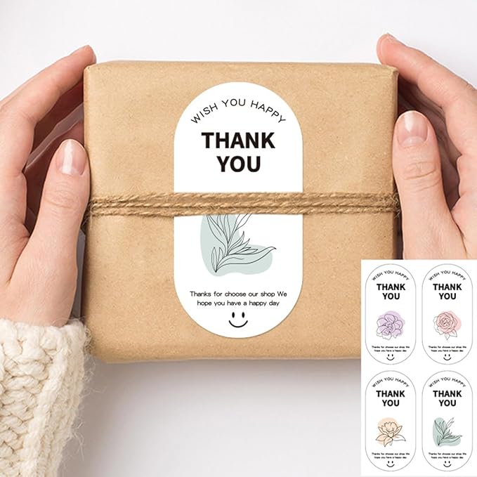 500 Pieces Sealing Large Thank You Stickers, Large Gift Flower Decorative - Image 2