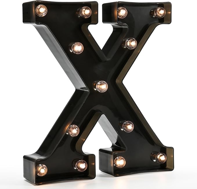 OYCBUZO Light Up Black Alphabet Marquee Letters Sign LED Marquee Number Lights by OYCBUZO
