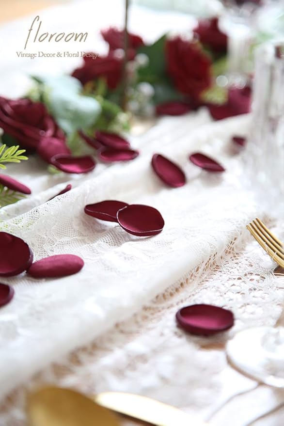 Floroom 300pcs Rose Petals Burgundy Faux Silk Flower Petals - Image 5