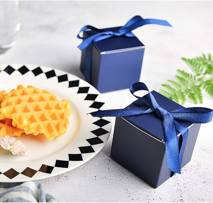 AWELL Navy Blue Gift Candy Box Bulk 2x2x2 inches - Image 3