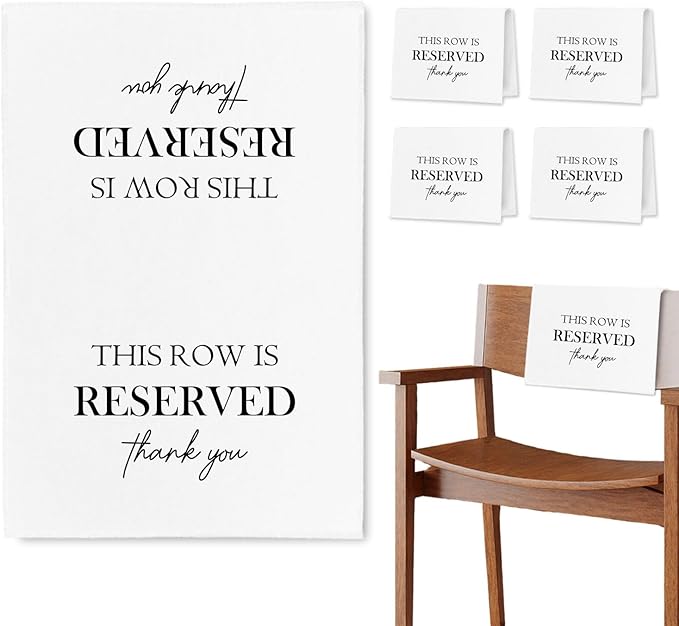 Reserved Seating Chair Signs, This Row Is Reserved Pew Cloths Seating by Unknown