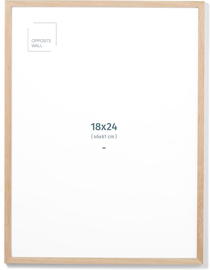 Opposite Wall - 18x24 in - Natural Solid Oak Wood Picture Frame - Lightweight by OppositeWall