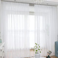Window White Sheer Curtains 63 Inches Long 2 Panels Sheer White Curtains Basic by L%26TEC