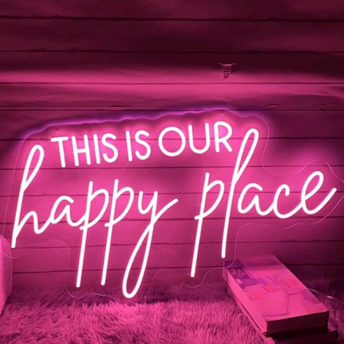 This Is Our Happy Place Neon Sign, Custom Bedroom LED Neon Light Home Bedroom - Image 4