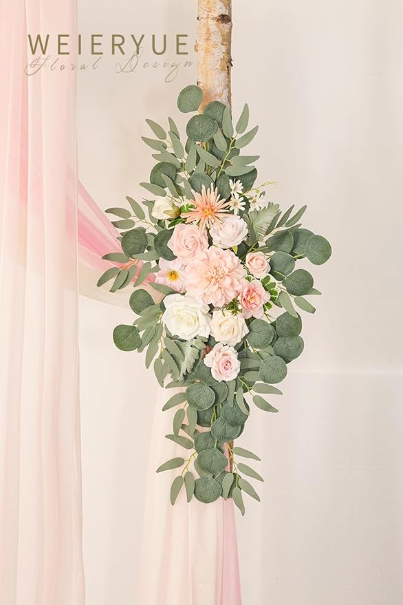 Deluxe Pink Artificial Wedding Arch Flowers - Image 4
