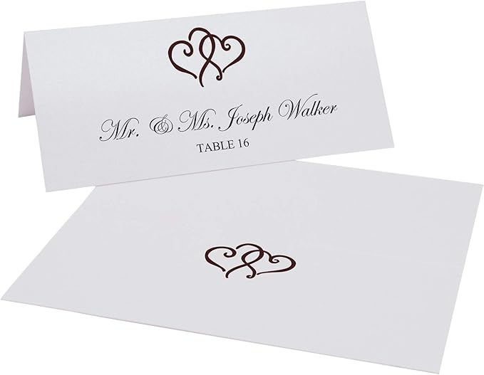 Linked Hearts Place Cards, Pre-cut and Scored - Image 2