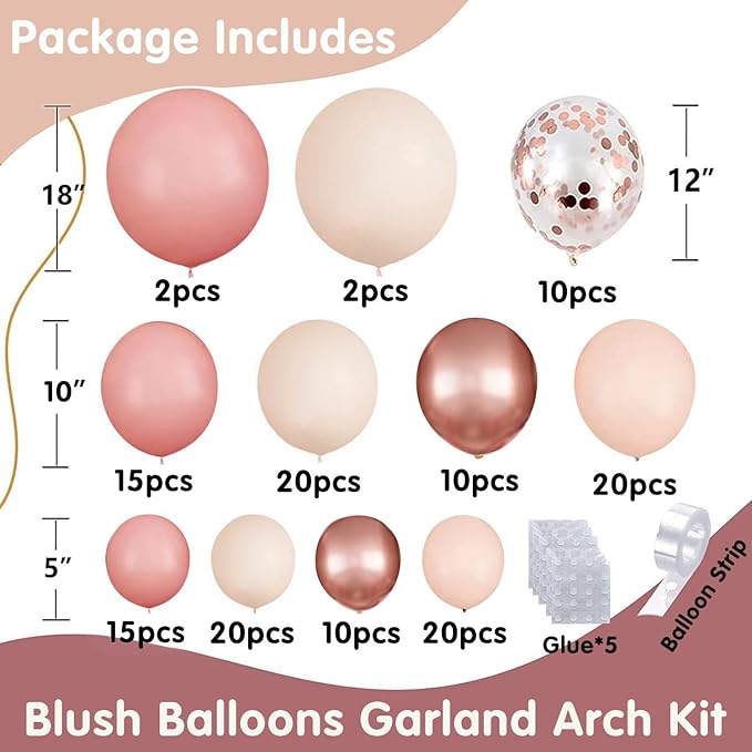 Blush Pink Balloons Garland Arch Kit - Image 2