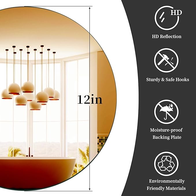 JAMBALAY 12″ Round Mirror Centerpieces - Image 2