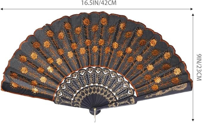 QIRMIZI 10 Pack Fabric Folding Handheld Fans, and Dancing - Image 3