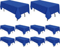 10 Pack Royal Blue Tablecloth 60 x 126 Inch Polyester Table Cloth by REWOMC