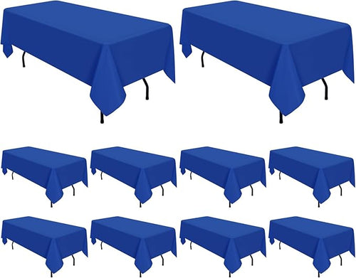 10 Pack Royal Blue Tablecloth 60 x 126 Inch Polyester Table Cloth by REWOMC