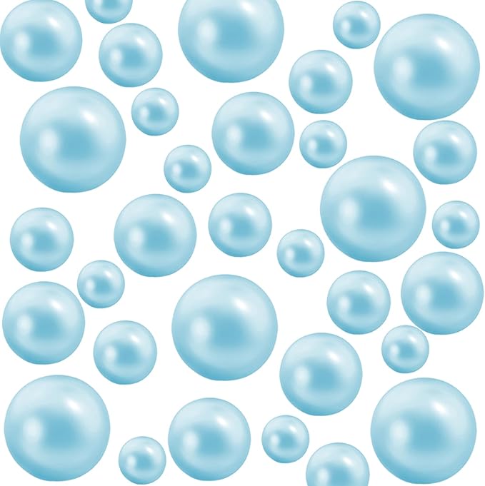 300Pcs Pearl Vase Filler, Lightblue No Hole Faux Pearl Beads by Unknown