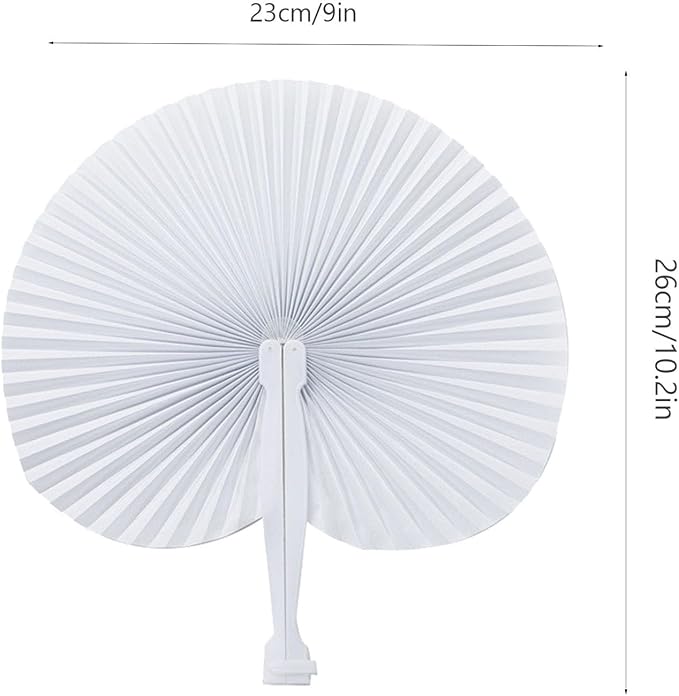 ZWIN 48 Pcs Paper Fans Wedding Paper Fans - Image 2