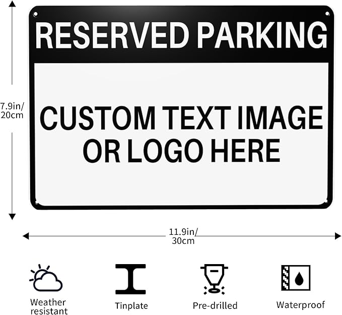 Custom Reserved Parking Metal Sign - Image 2
