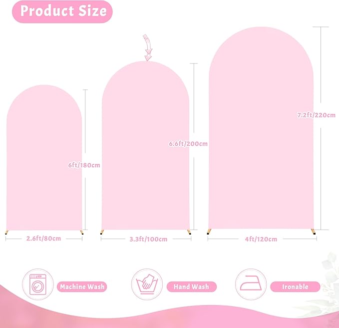 6.6FT Pink Arch Backdrop Cover - Image 3