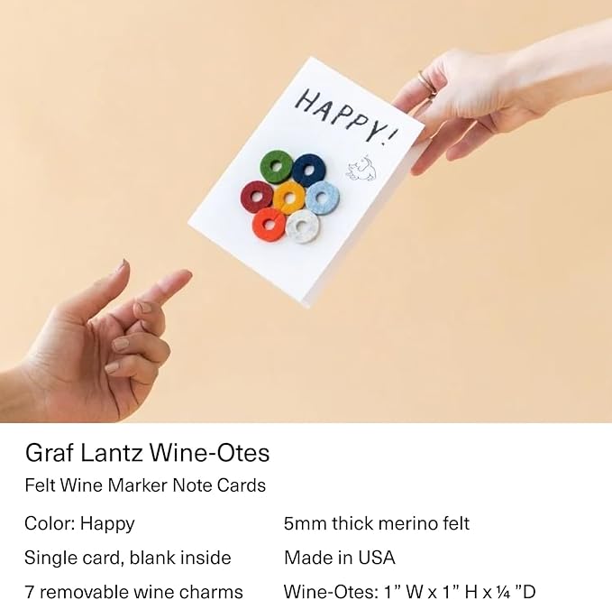 Graf Lantz - Wine-Ote's Merino Wool Wine Glass Charms 7 Count - Drink Markers - - Image 4