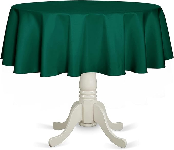 Fitable Green Round Tablecloth 60 inch, Stain and Wrinkle Resistant Washable by Fitable
