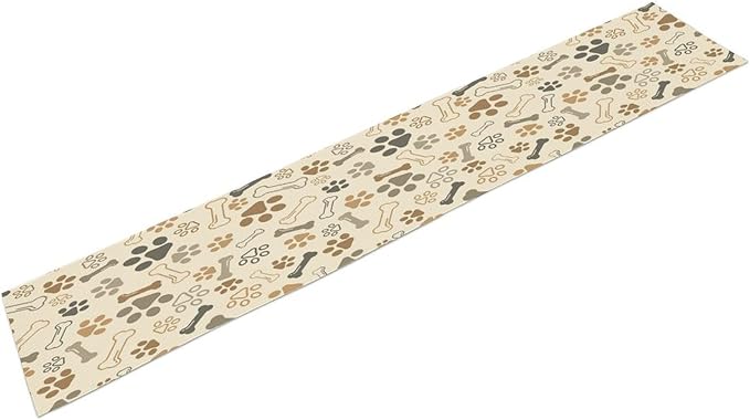 Dog Paw Table Runner, Kids Teens Cute Pet Animal Footprint Theme Pattern Print - Image 7