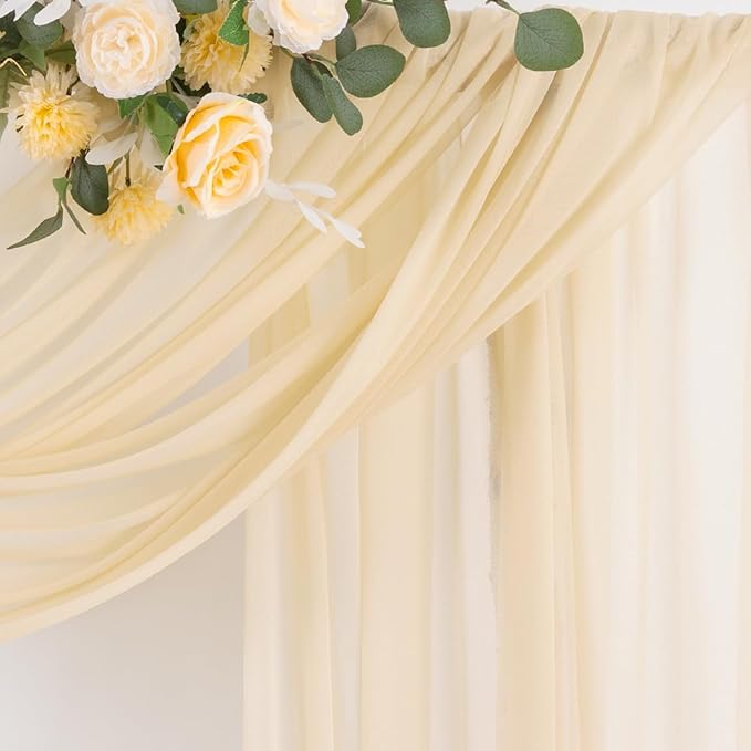 Champagne Wedding Arch Draping Fabric 1 Panel 29" × 20FT Sheer Drapes Outdoor - Image 5