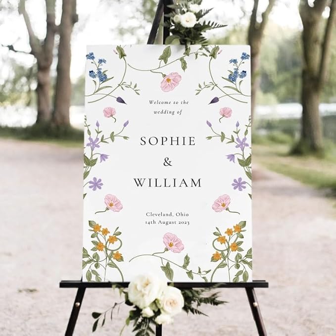 Wildflower Wedding Welcome Sign, Floral Welcome Sign Wedding Template, Wedding - Image 4