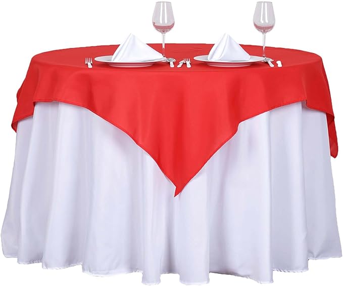 Efavormart 54x54 RED Wholesale Linens Seamless Polyester Square Linen Tablecloth - Image 7