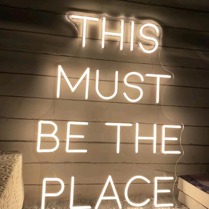 This Must Be The Place Neon Sign, Custom Wedding Party LED Neon Light Bedroom - Image 5