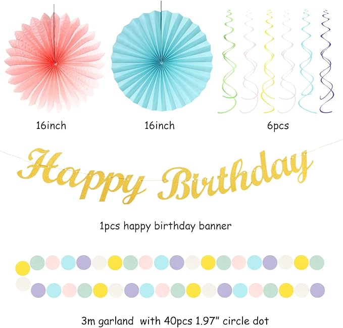 Pastel-Rainbow Classroom Girls Birthday Party-Decorations - Image 2