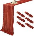 Terracotta 6 Pack Cheesecloth Table Runner 120 Inch 10 FT Boho Rustic Gauze by RRBXIA