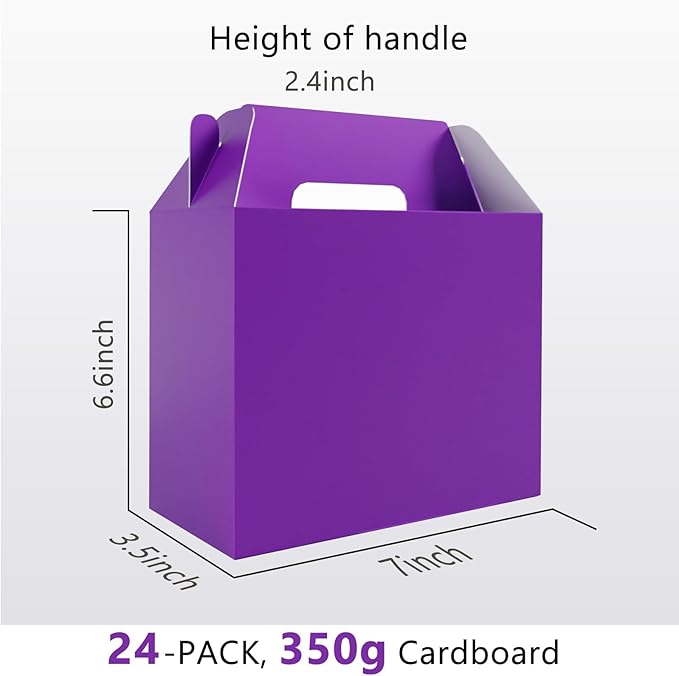XAGLVV 24Pack Purple Boxes, Party Favor Boxes Packs 7 x3.5x 6.6 Inches - Image 2