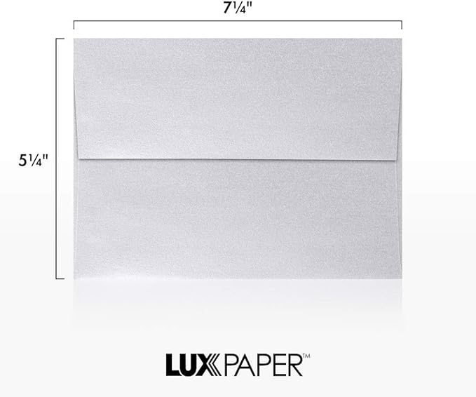 LUXPaper A7 Invitation Envelopes | Peel & Press | 5 1/4" x 7 1/4" | Silver - Image 3