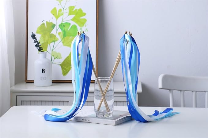 30 Pack Ribbon Wedding Wands Sticks Wedding Party Favors Streamers - Image 2