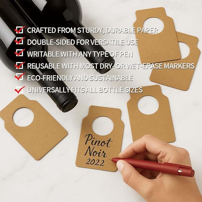 200 PCS Wine Bottle Tags –Paper Hanging Cellar Labels - Image 4