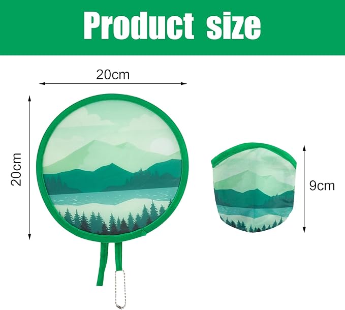 4 Styles Landscape Round Foldable Hand Fan Japanese Foldable Fan Style Handheld - Image 2