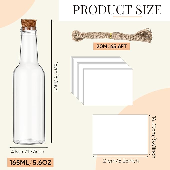 Baderke 24 Pcs 5.6 oz Message Bottles - Image 2