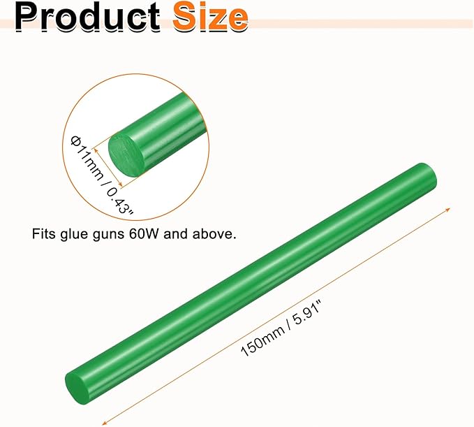 HARFINGTON 10pcs Hot Glue Sticks 0.43" Dia x 5.91" Long EVA Mini Hot Melt - Image 2
