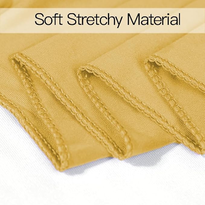 100PCS Spandex Stretch Gold Chair Sashes Bows Universal Elastic Chair Cover - Image 5
