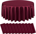 10 Packs Satin Tablecloth 120 Inch Burgundy Round Table Cloth Silk Tablecloth by Lumaycens