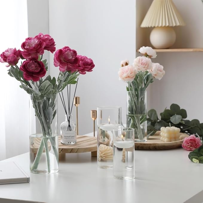Set of 16 Pcs Glass Cylinder Vases - Image 4