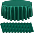 10 Packs Satin Tablecloth 120 Inch Dark Green Round Table Cloth Silk Tablecloth by Lumaycens