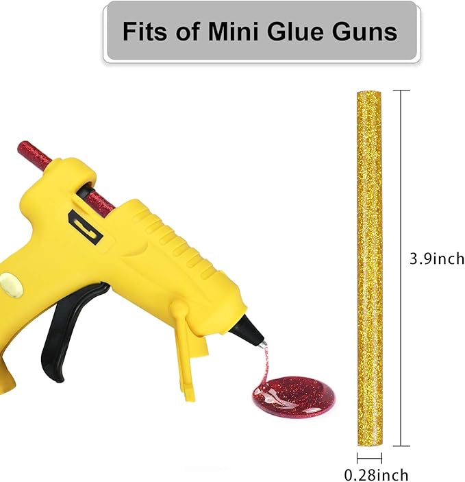 Gwybkq Mini Glitter Hot Glue Sticks 14 Colored - Image 6
