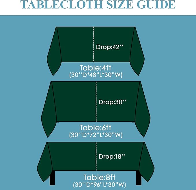 VidaFete 2 Pack 90 * 132inch Rectangle Table Cloth Polyester, Stain Wrinkle - Image 2