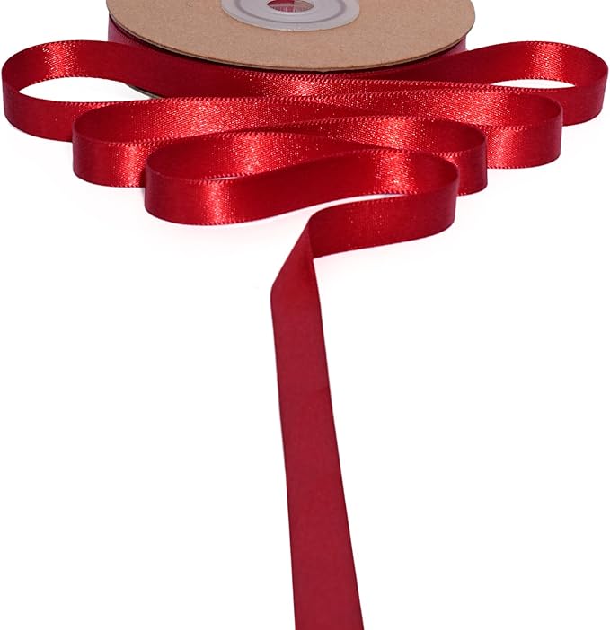 LaRibbons Bright Red Satin Ribbon 3/8 Inch 25 Yards Luxury Double Faced Red - Image 8