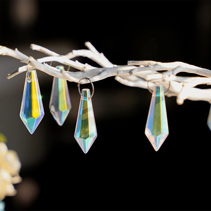 50pcs 38mm Suncatcher Crystal Icicle Prisms Pendant, Icicle Chandelier Crystals - Image 6